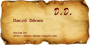 Daczó Dénes névjegykártya