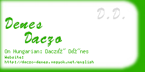 denes daczo business card